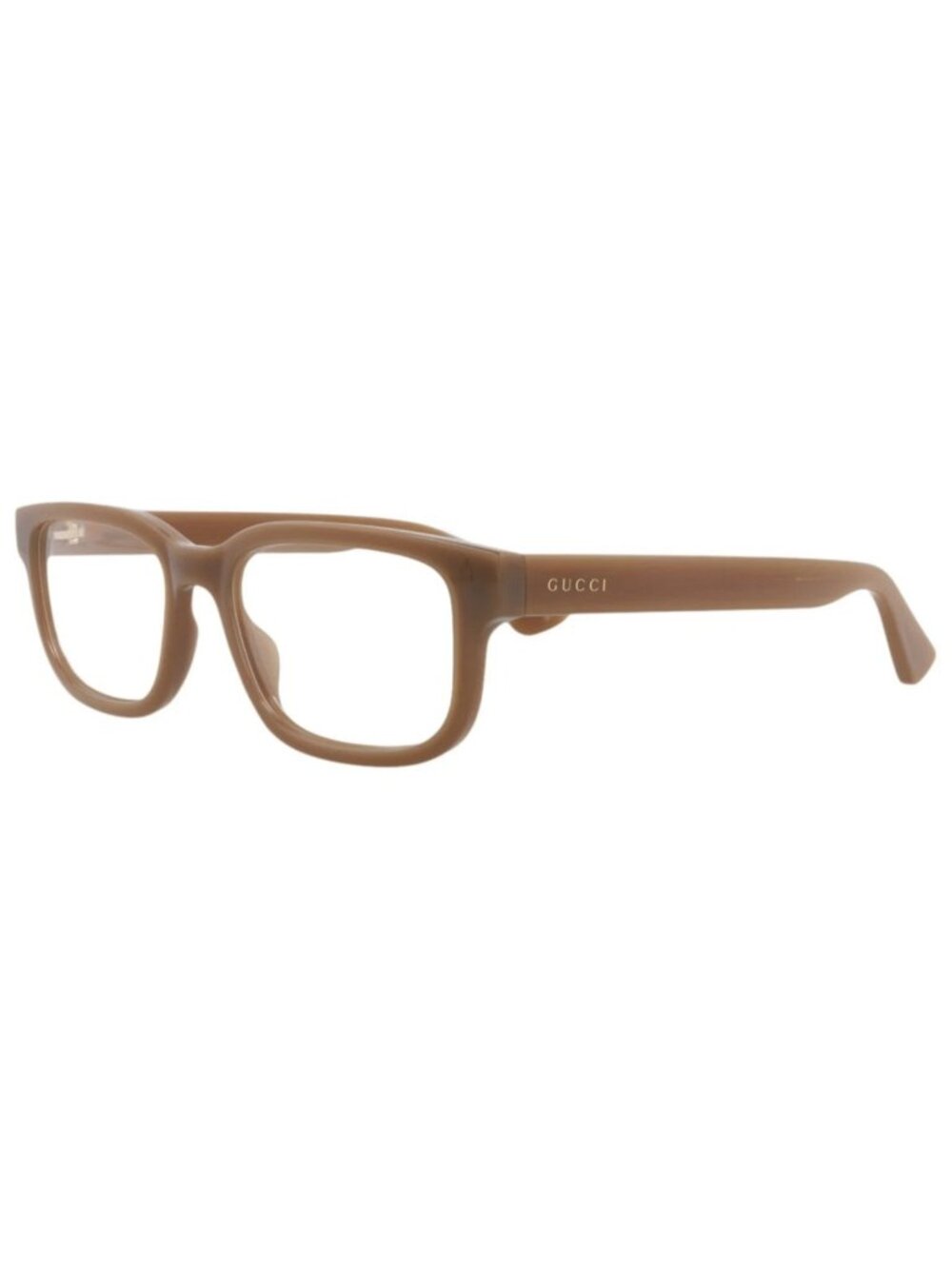 New Gucci Women's Eyeglasses Square Rectangle Injection Frame Mens Brown Brown